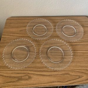 Set of 5 vintage hobnail glass plates